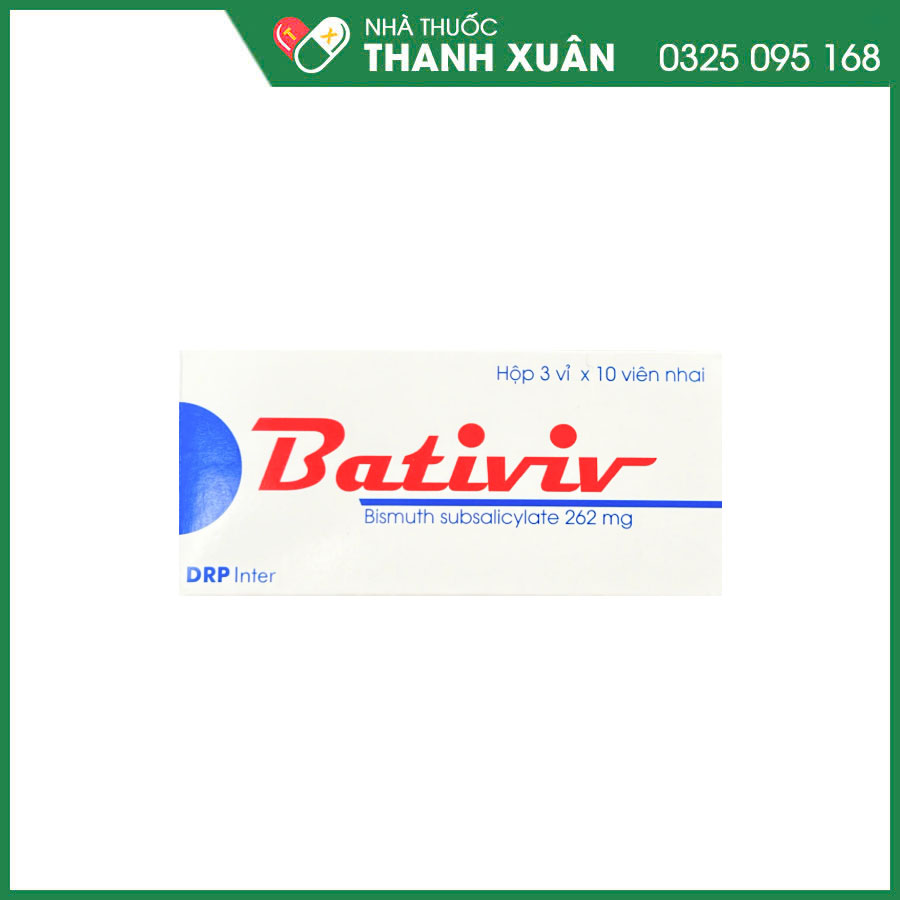 Bativiv thuốc kiểm soát tiêu chảy, hỗ trợ điều trị H. pylori, loét dạ dày và giảm triệu chứng khó tiêu